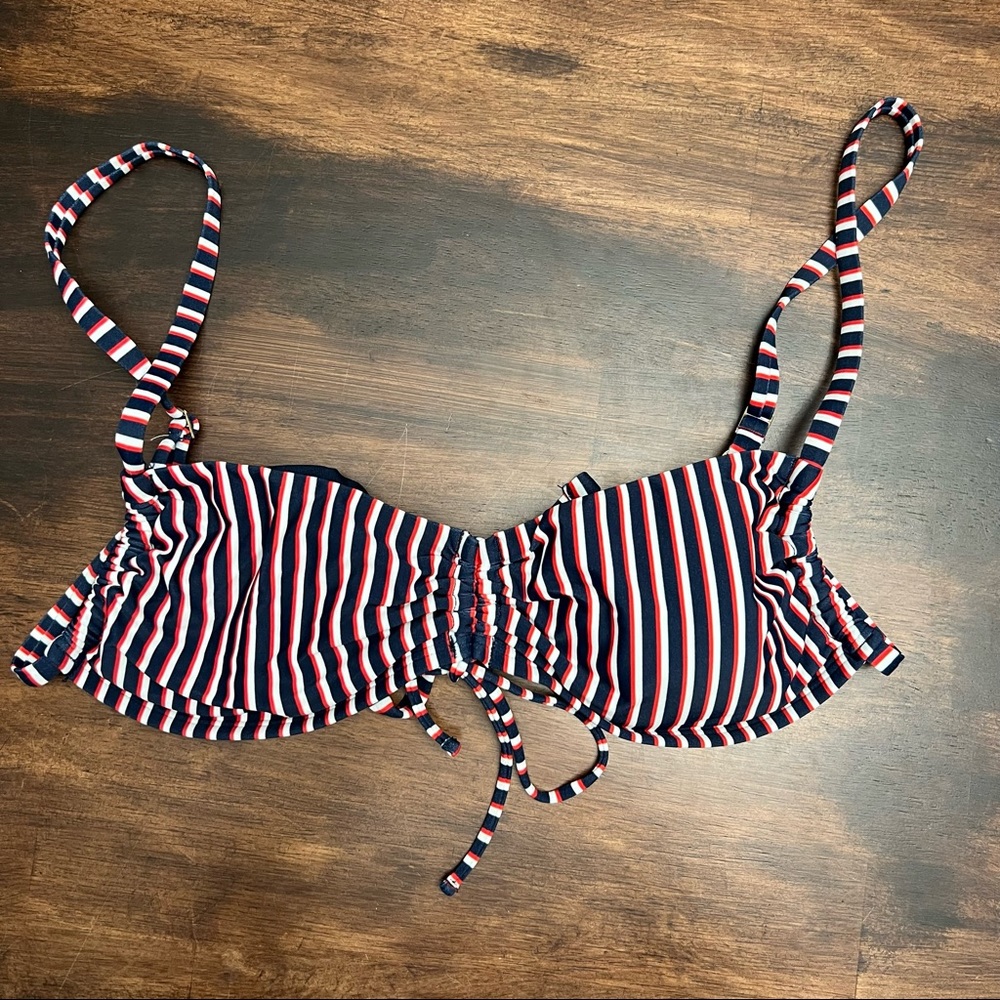 Hollister red white and blue swim top size medium